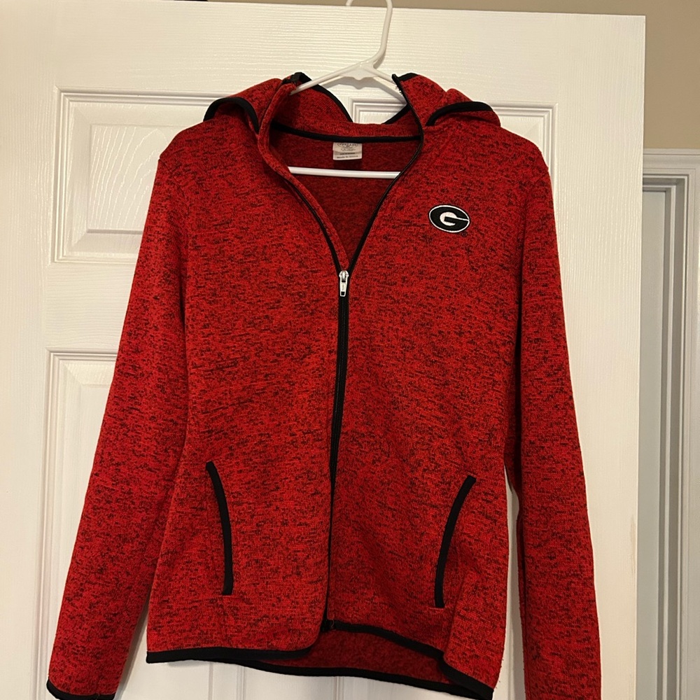 Red and Black Varsity Jacket with Cozy Hood